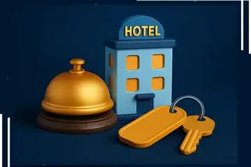 دراسة إدارة الفنادق والضيافة في ماليزيا مع صورة فندق ومفتاح وخدمات الاستقبال