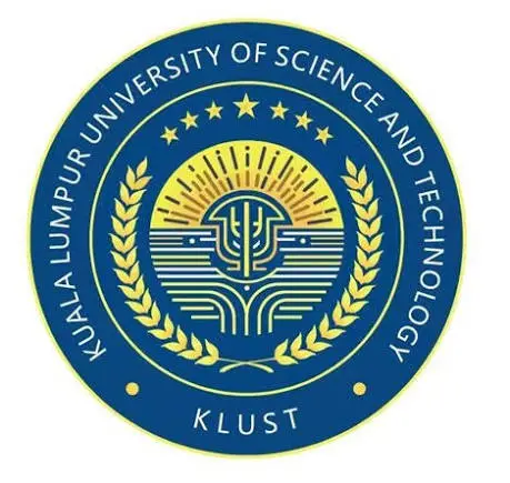الشعار الرسمي لجامعة كوالالمبور للعلوم والتكنولوجيا KLUST في ماليزيا، ويظهر باللونين الأزرق والذهبي مع اسم الجامعة باللغة الإنجليزية.